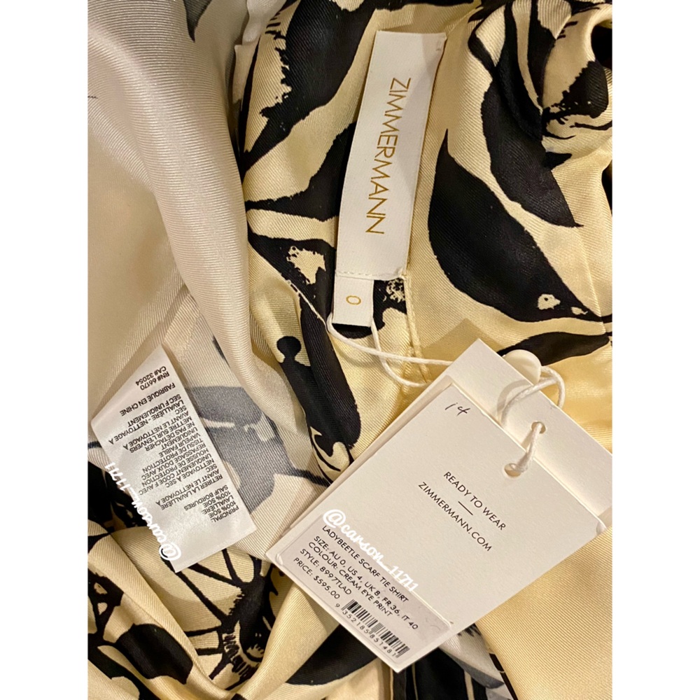 Zimmermann Ladybeetle Scarf Tie Silk Shirt - Picture 7 of 12